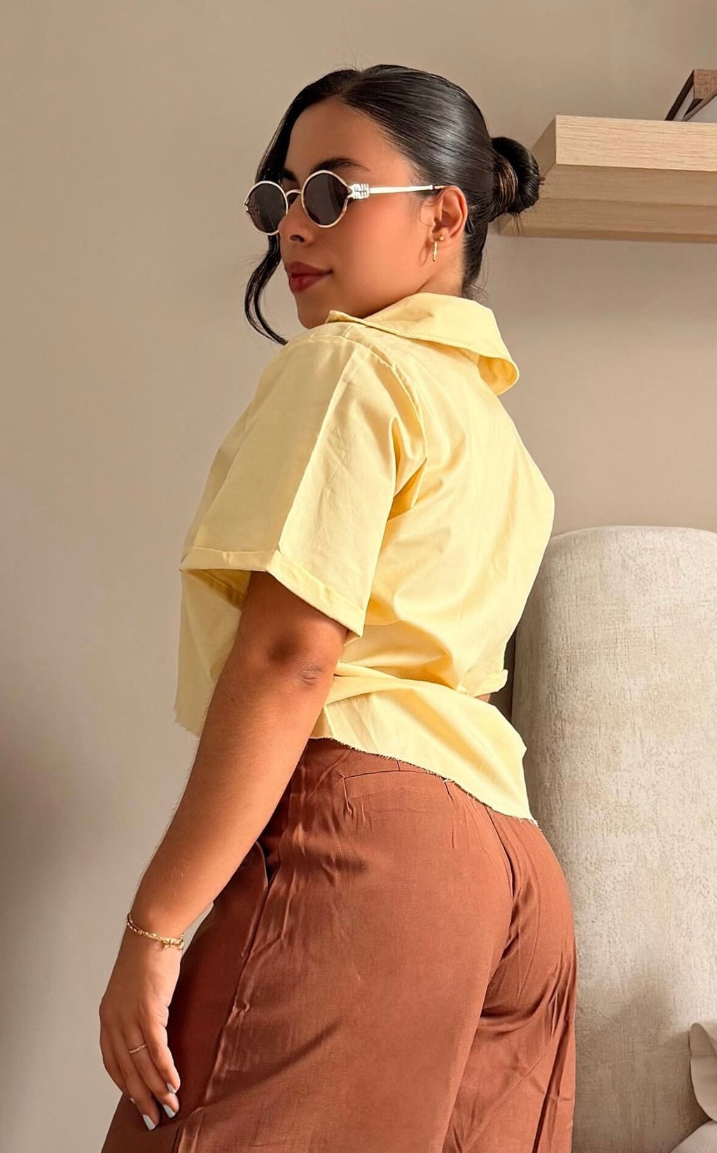 Camisa Button Up Brown