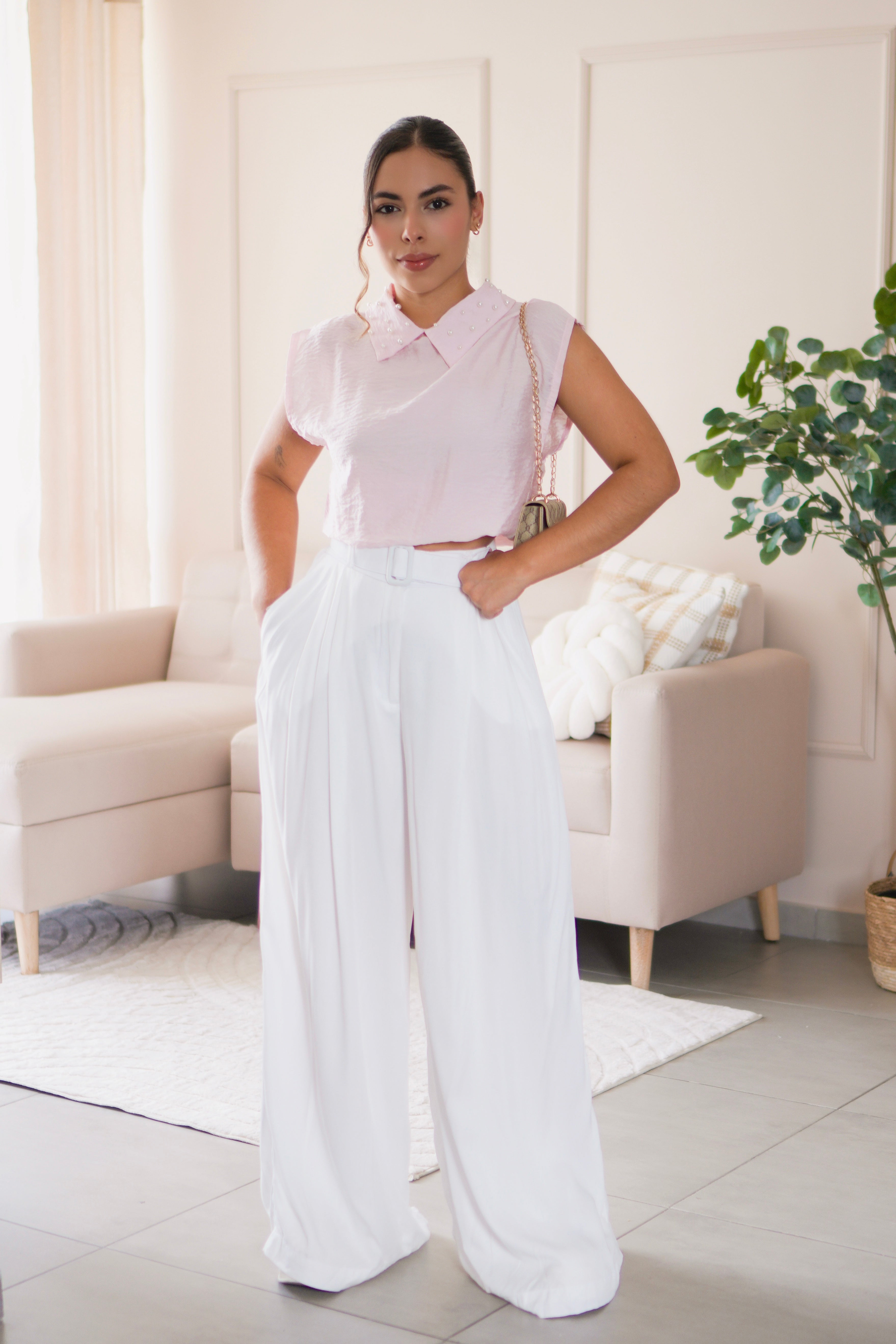 Blusa con perlas