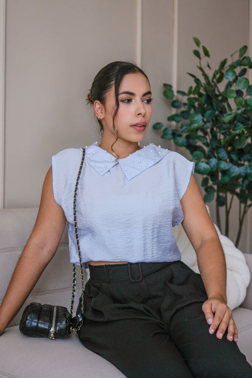 Blusa con perlas