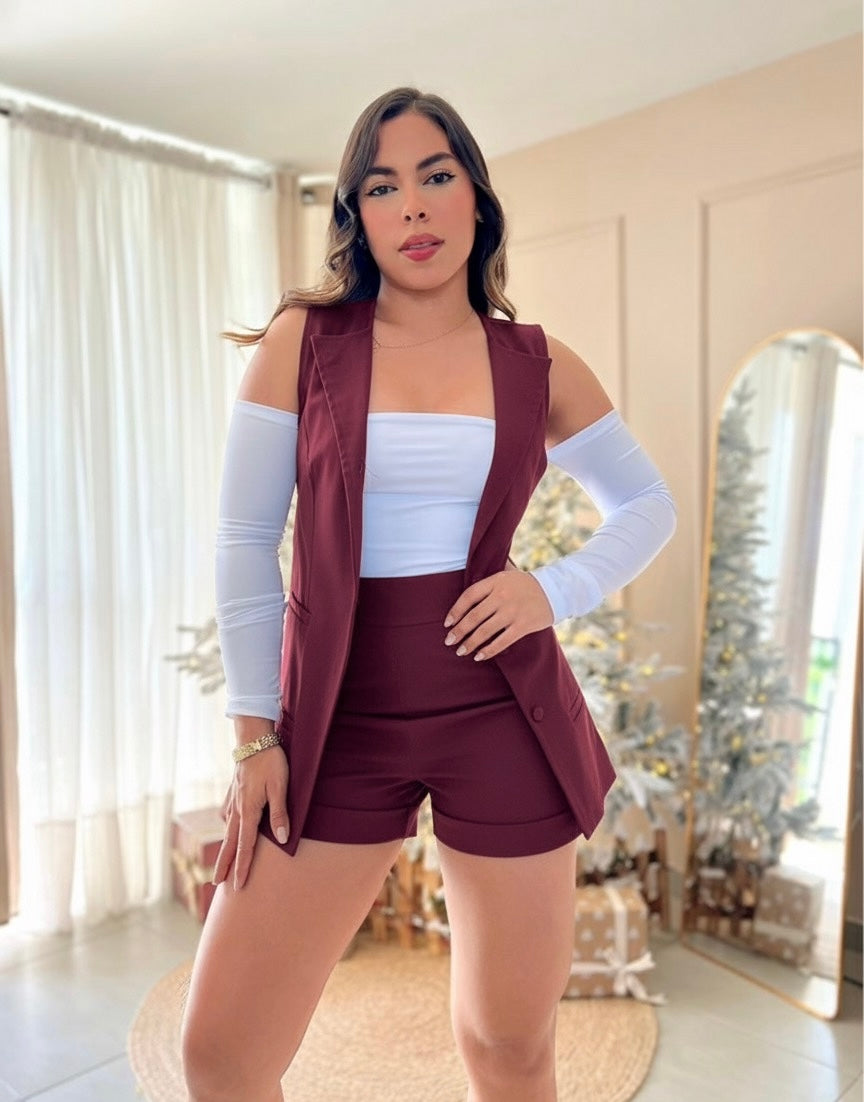 set de chaleco y short