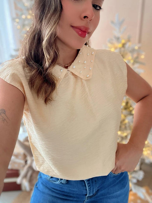 Blusa con perlas