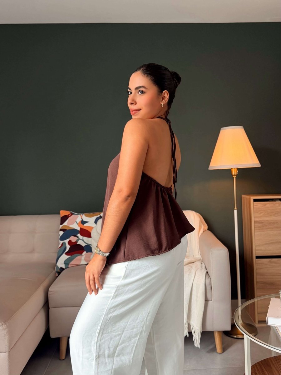 Blusa Halter Asimétrico - abbi tienda