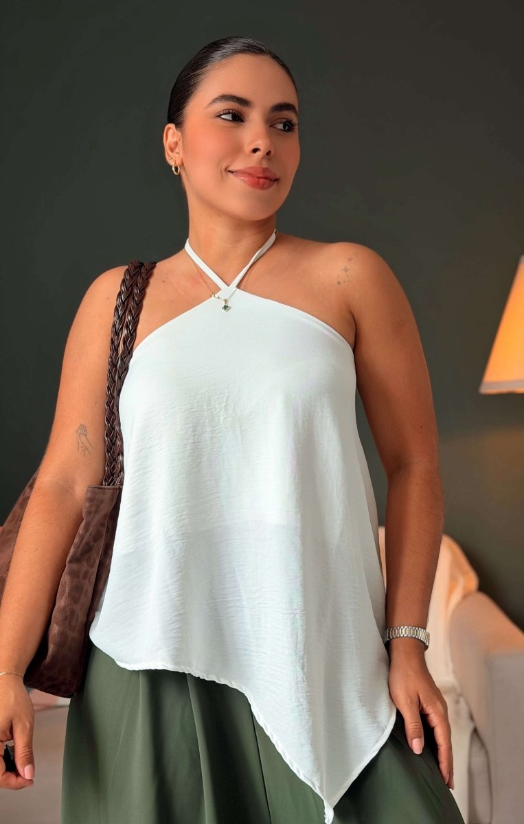 Blusa Halter Asimétrico - abbi tienda
