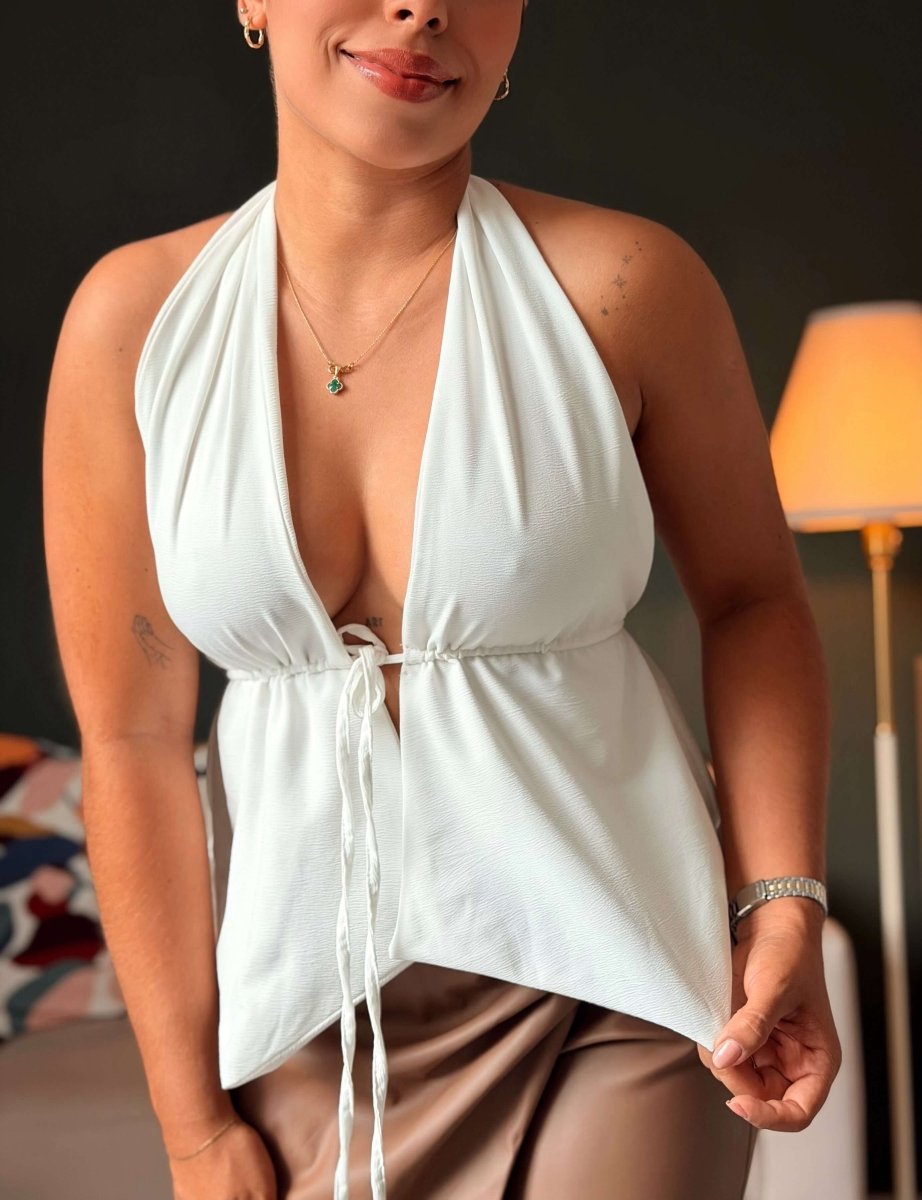 Blusa Halter Escote V - abbi tienda
