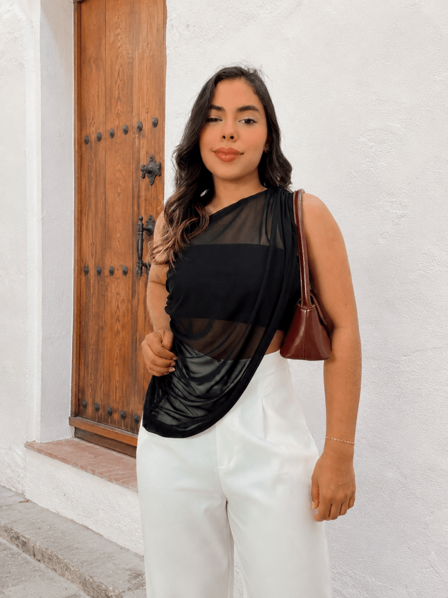 BLUSA VELO ASIMÉTRICO - abbi tienda