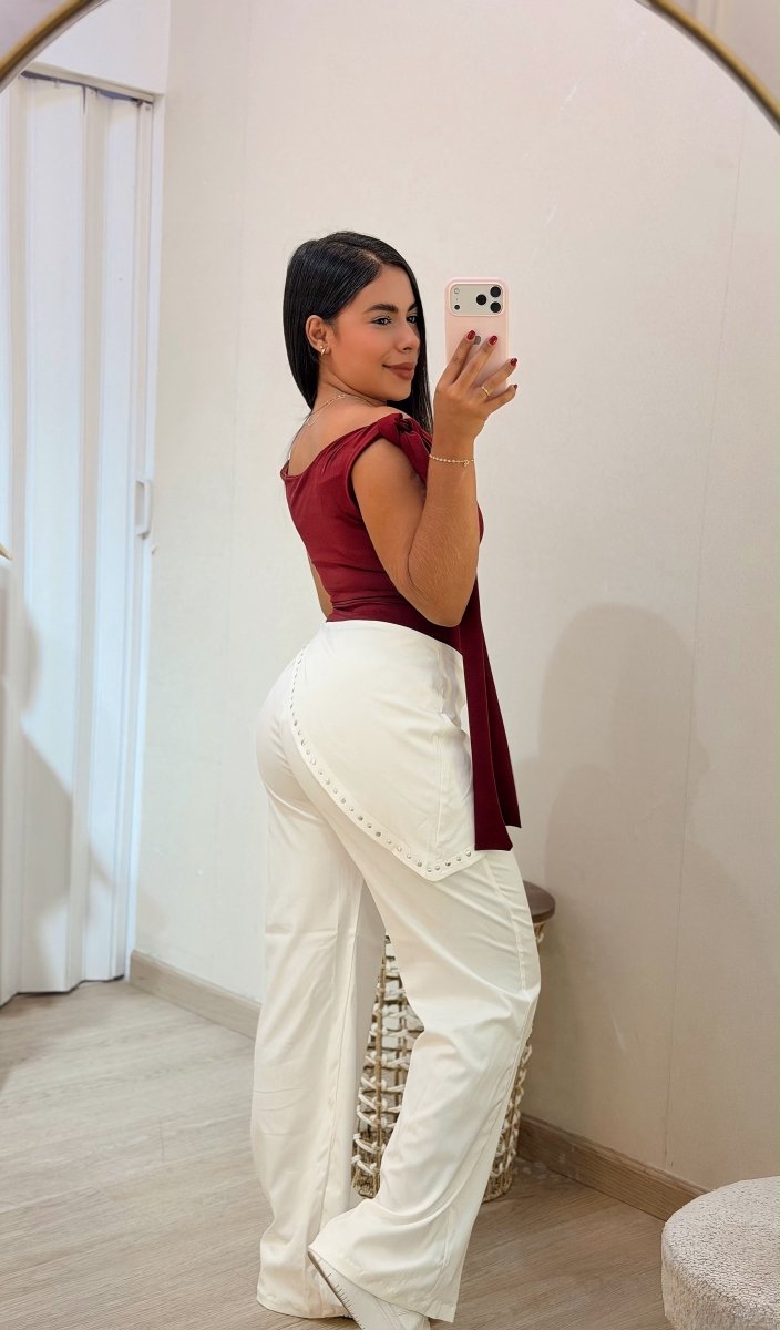 Pantalón Wrap Eyelet - abbi tienda