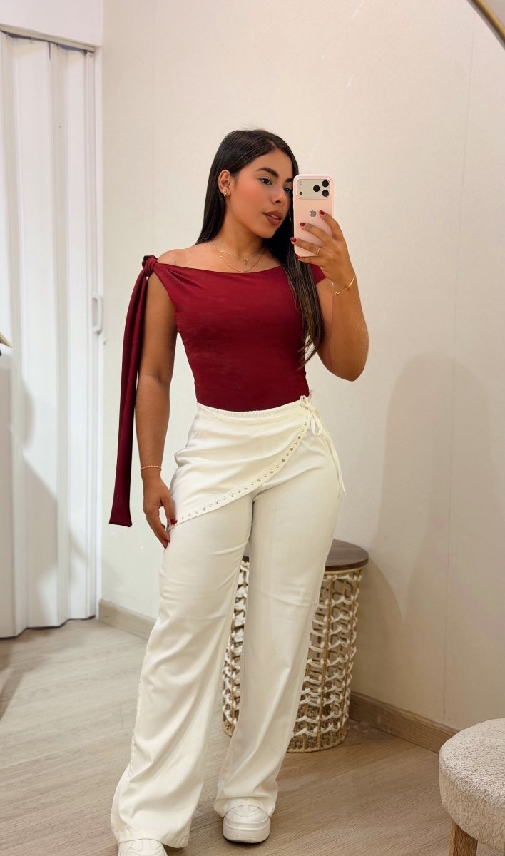 Pantalón Wrap Eyelet - abbi tienda